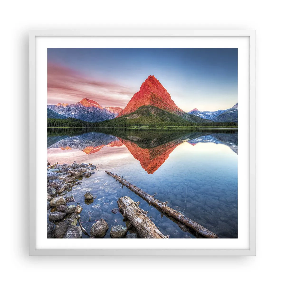 Plakat w białej ramie - Żar i chłód - 60x60 cm