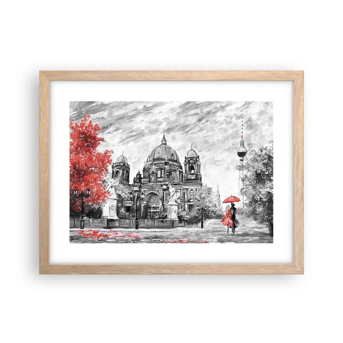 Plakat w ramie jasny dąb - Berlińskie spotkanie - 40x30 cm