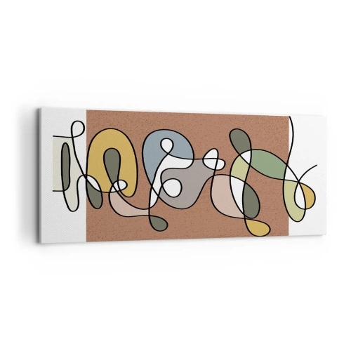 Obraz na płótnie - Kolorowa abstrakcja z plamami i liniami - 120x50cm - Abstrakcja warta uśmiechu - Nowoczesna dekoracja ścienna do salonu i sypialni ARTTOR