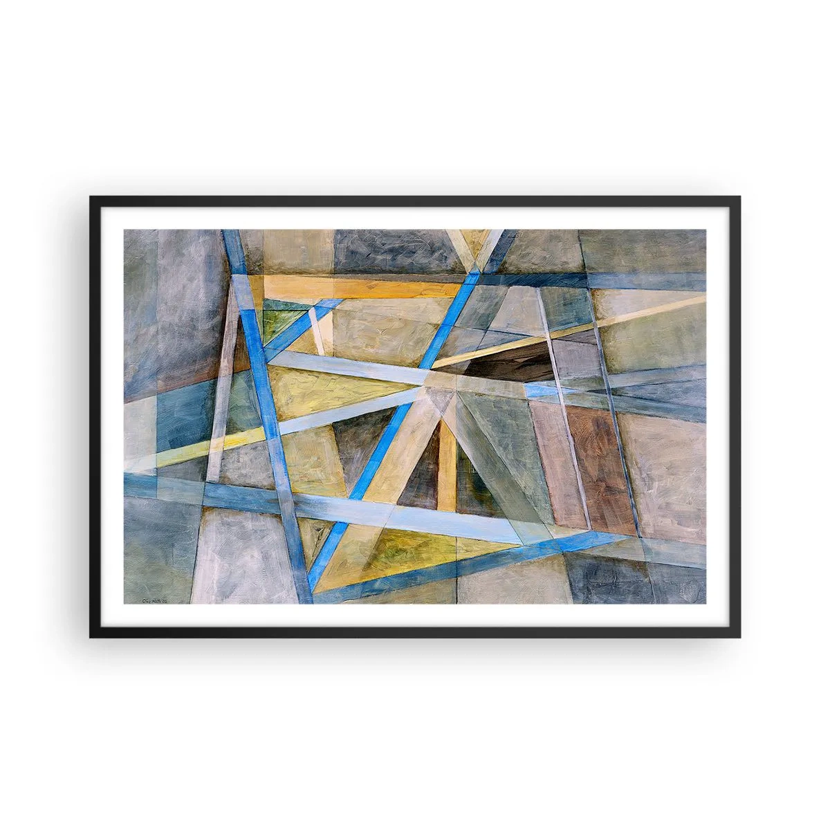 Plakat w czarnej ramie - Na wprost czy na skos? - 91x61 cm