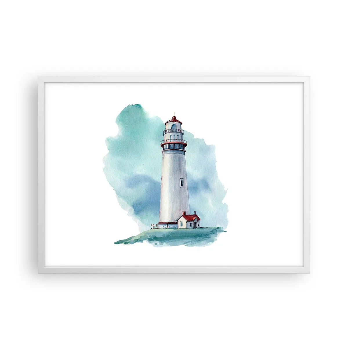 Plakat w białej ramie - Łagodna siostra błękitu - 70x50 cm