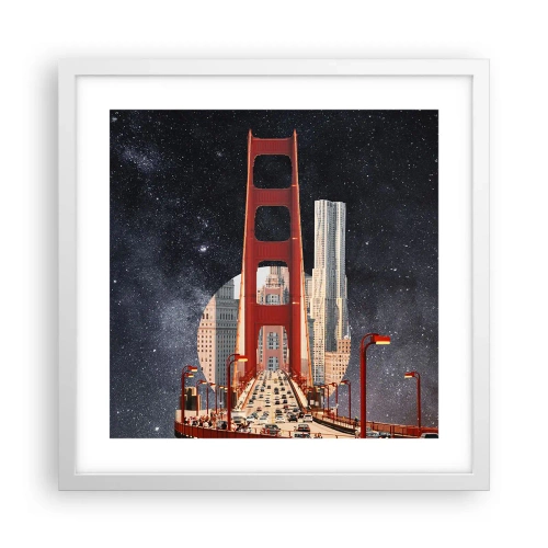 Plakat w białej ramie - Zawsze w centrum - 40x40 cm