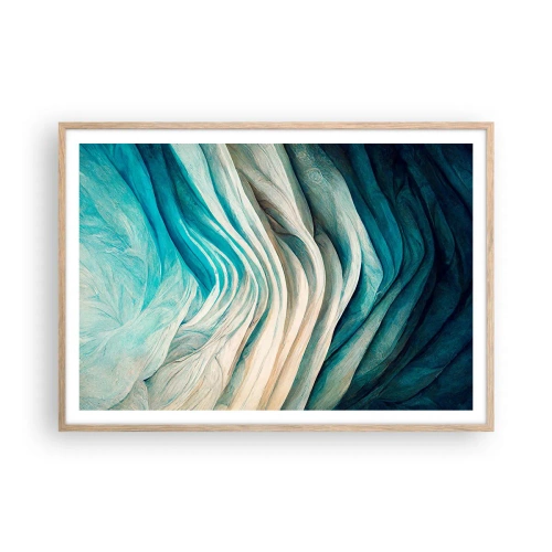 Plakat w ramie jasny dąb - Błękitne nienasycenie - 100x70 cm