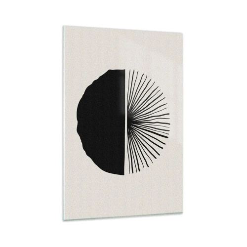 Obraz na szkle - Minimalistyczny czarny motyw na jasnym tle - 80x120cm - Wachlarz możliwości - Nowoczesna dekoracja ścienna do salonu i sypialni ARTTOR