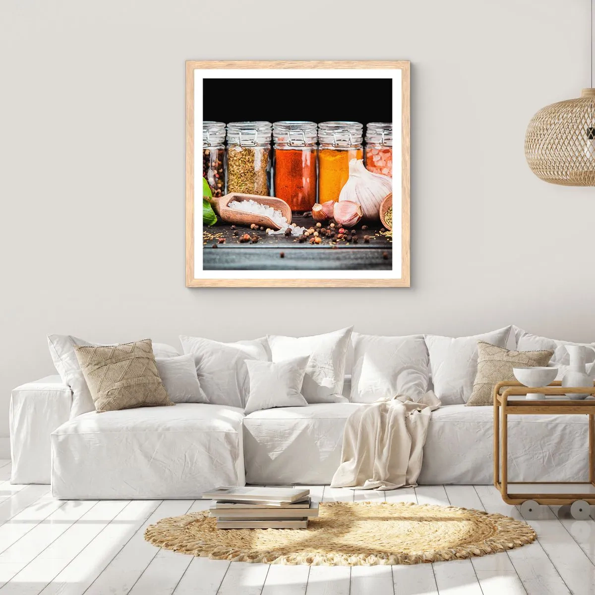 Plakat w ramie jasny dąb - Żeby życie miało smak - 40x40 cm