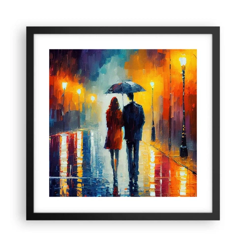 Plakat w czarnej ramie - Razem – kolorowa noc - 40x40 cm