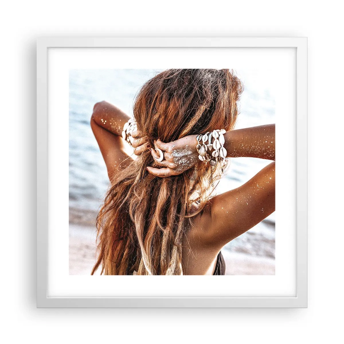 Plakat w białej ramie - Siostra wody i słońca - 40x40 cm