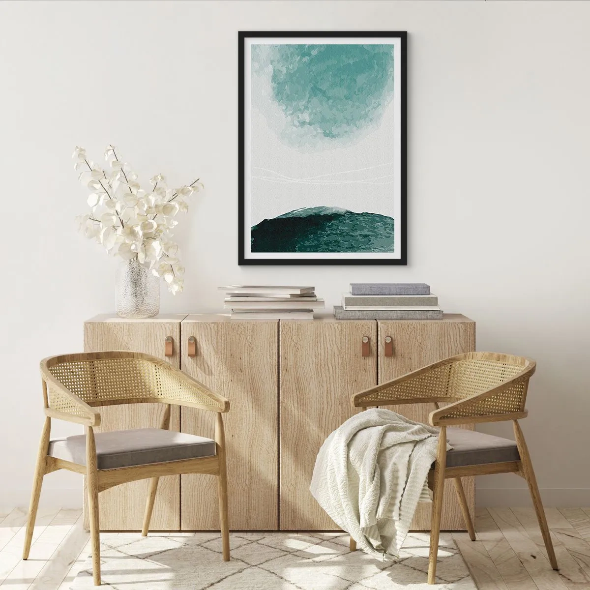 Plakat w czarnej ramie - Spotkanie z mgłą - 70x100 cm