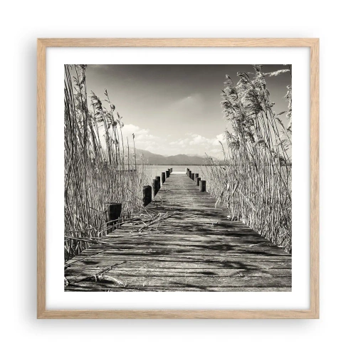 Plakat w ramie jasny dąb - W zaciszu traw - 50x50 cm