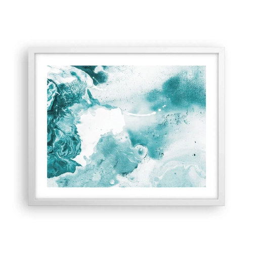 Plakat w białej ramie - Rozlewiska błękitu - 50x40 cm