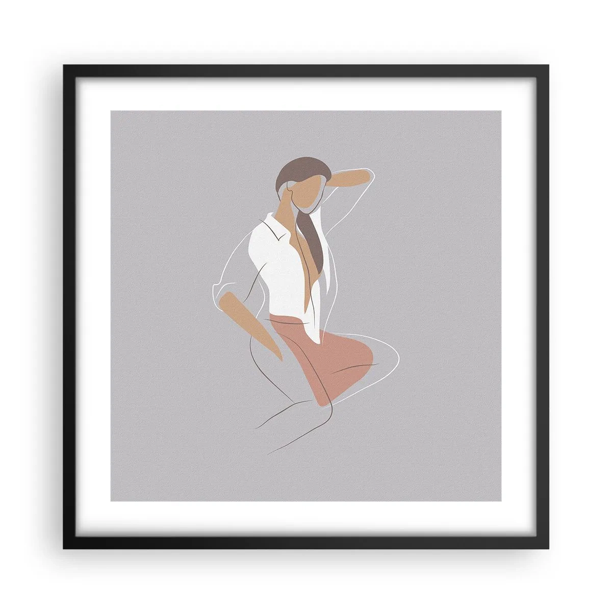 Plakat w czarnej ramie - Zarys wdzięku - 50x50 cm