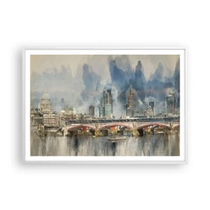 Plakat w białej ramie - Londyn w całej okazałości - 100x70 cm