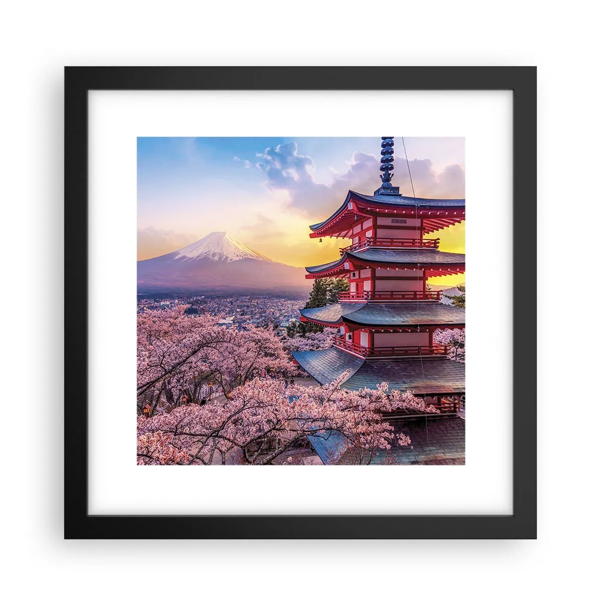 Plakat w czarnej ramie - Esencja japońskiego ducha - 30x30 cm
