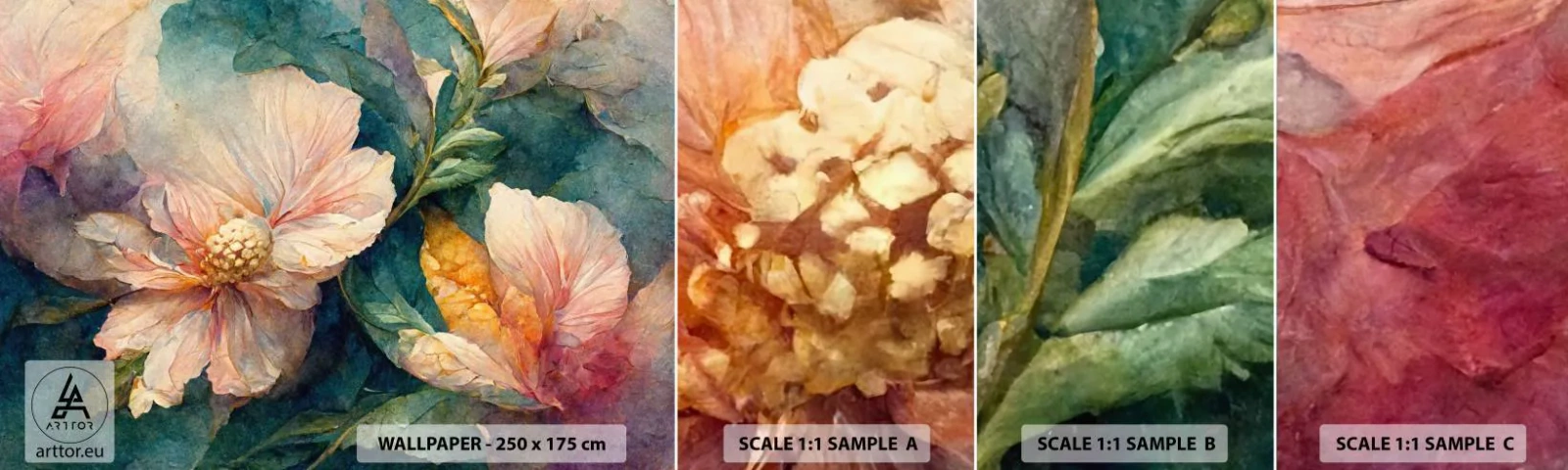 Fototapeta Próbka Standard Eco - Sama subtelność - Kwiaty, Klasyczny, Sztuka - 100x30 cm