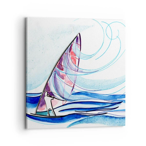 Obraz na płótnie - Z wiatrem w rytmie fal - 70x70 cm