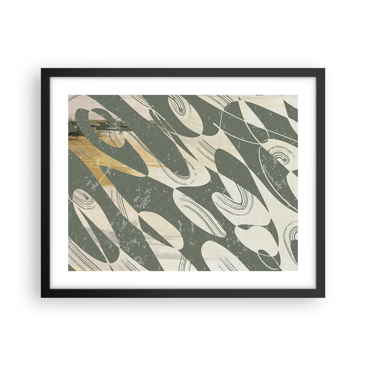 Plakat w czarnej ramie - Abstrakcja zrytmizowana - 50x40 cm