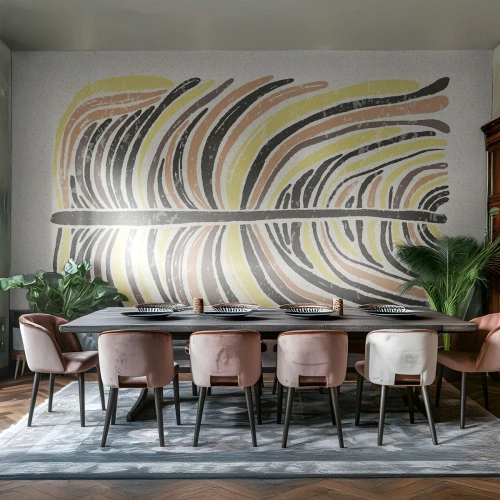 Fototapeta Premium Canvas - Abstrakcja pełna życia - Boho, Minimalizm, Pastelowe - 350x256 cm