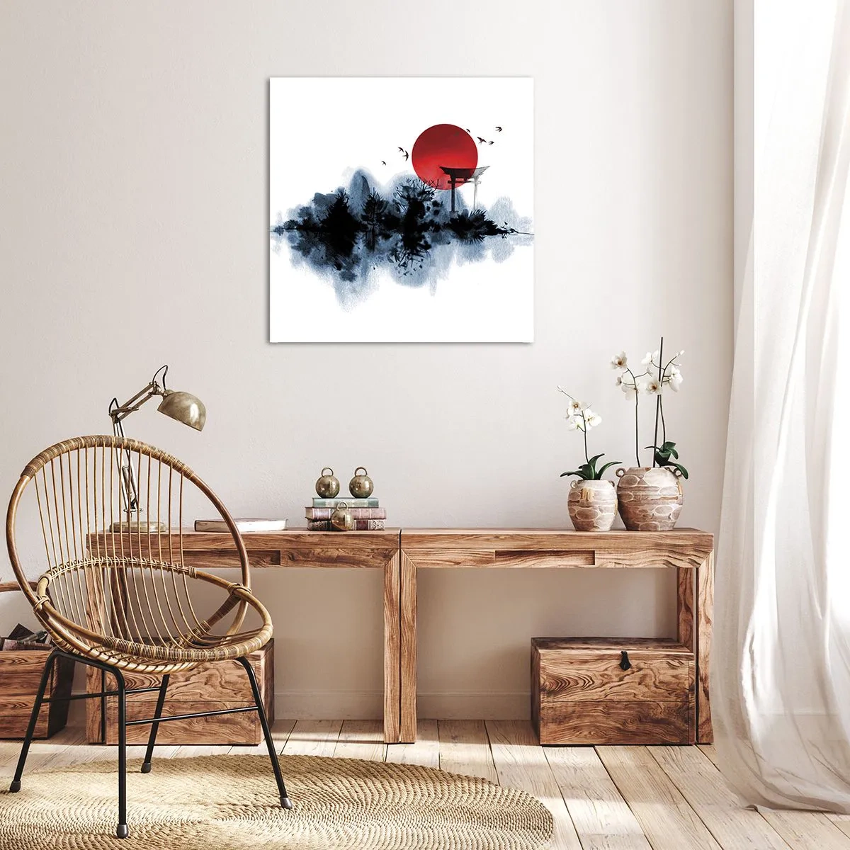 Obraz na płótnie - Japoński widok - 70x70 cm