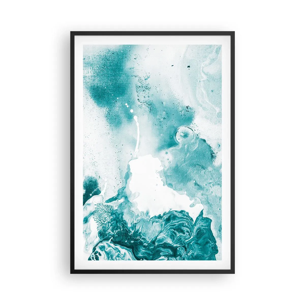 Plakat w czarnej ramie - Rozlewiska błękitu - 61x91 cm