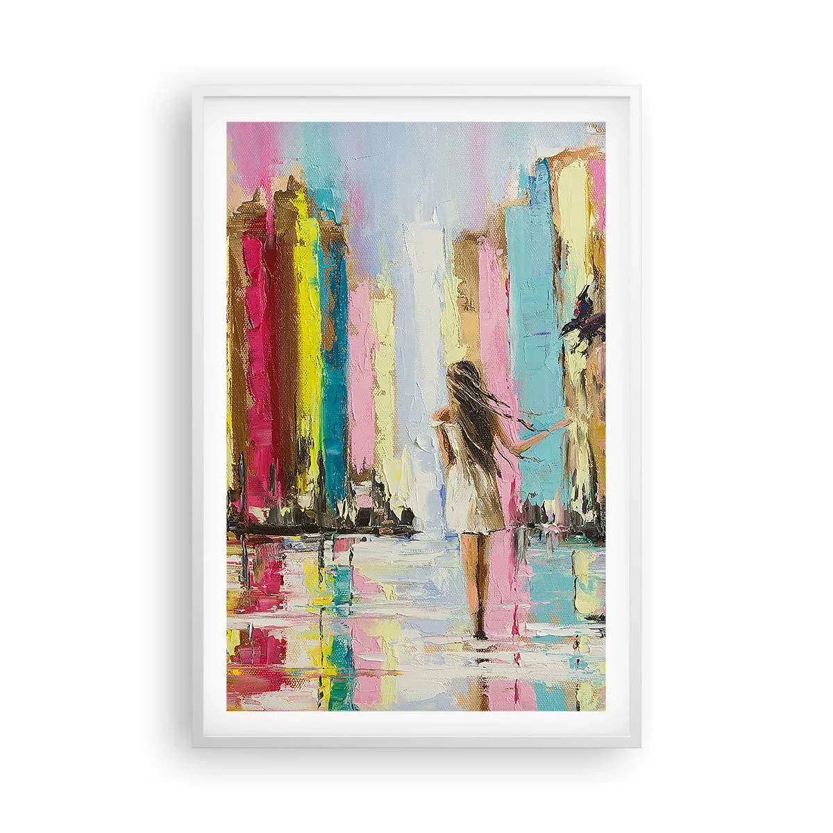 Plakat w białej ramie - Idż za mną - 61x91 cm