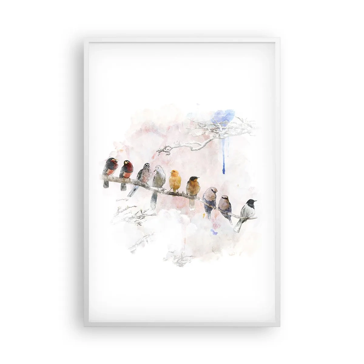 Plakat w białej ramie - Skrzydlate spotkanie - 61x91 cm