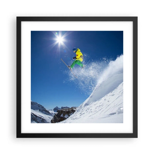 Plakat w czarnej ramie - Tańczący z górami - 40x40 cm