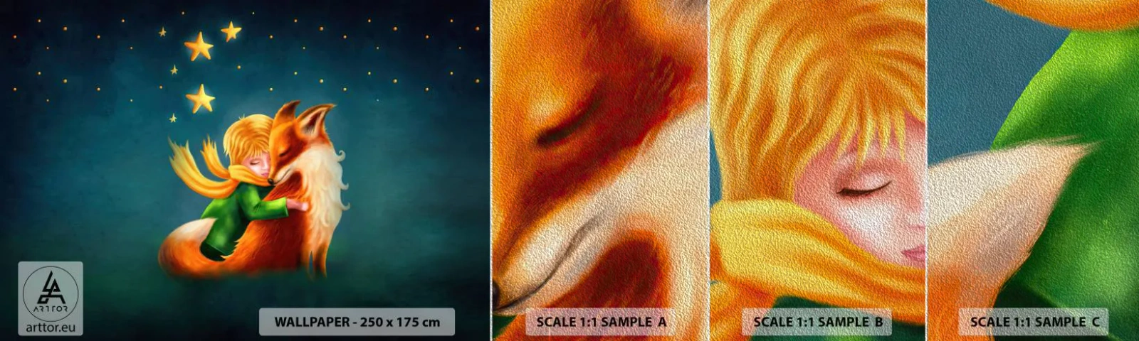 Fototapeta Próbka Premium Sand - Mały Książę - Dla Dzieci, Lis, Chłopiec - 100x30 cm