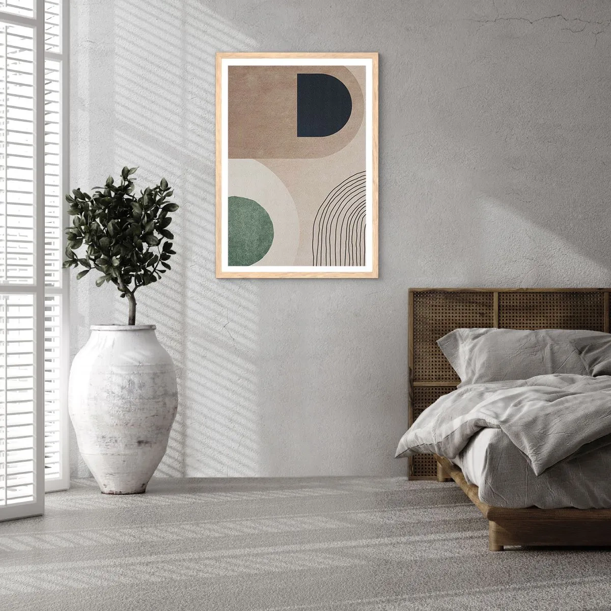 Plakat w ramie jasny dąb - Łagodność owalu - 70x100 cm