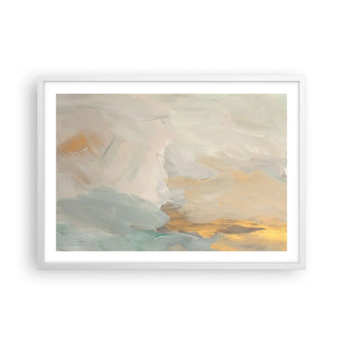 Plakat w białej ramie - Abstrakcja – kraina łagodności - 70x50 cm