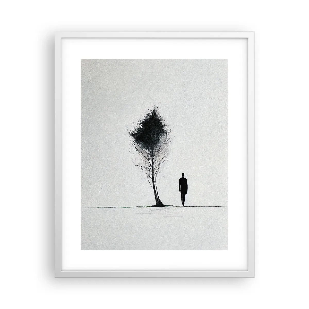 Plakat w białej ramie - Wszyscy wędrujemy - 40x50 cm