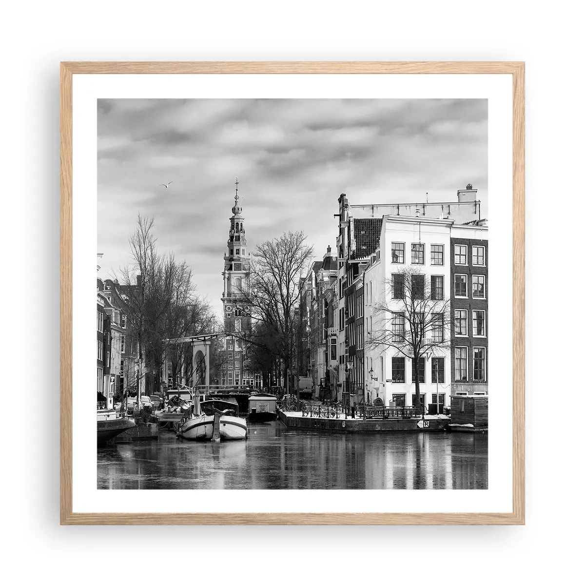 Plakat w ramie jasny dąb - Amsterdamskie klimaty - 60x60 cm