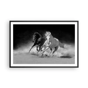 Plakat w czarnej ramie - Galop wolności - 91x61 cm