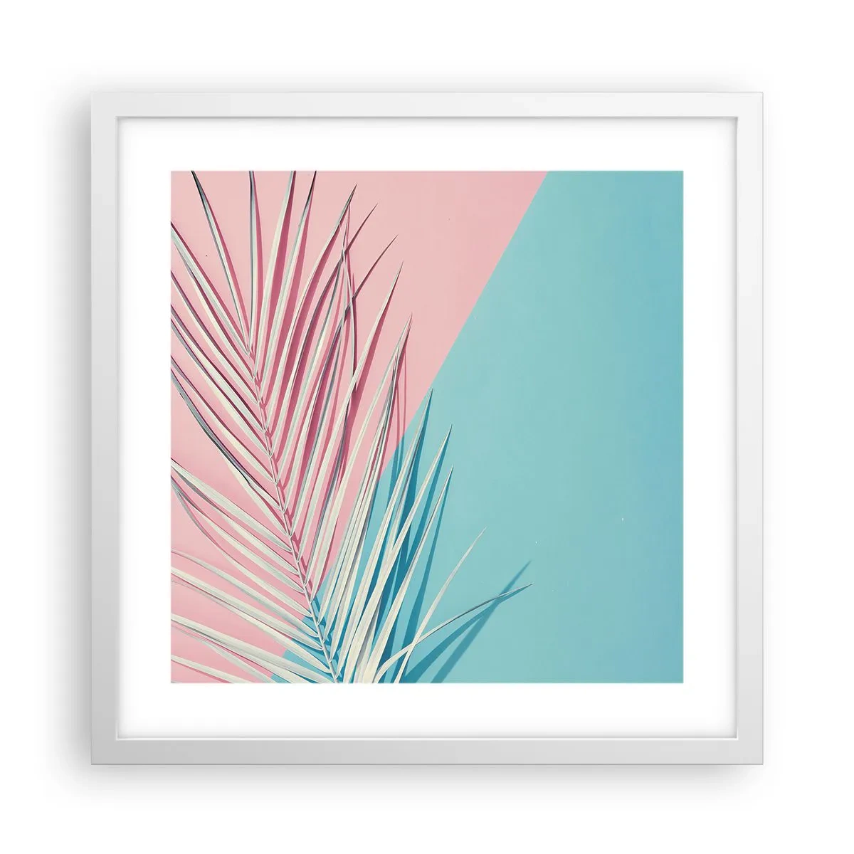 Plakat w białej ramie - Tropikalna impresja - 40x40 cm
