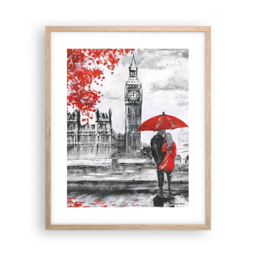 Plakat w ramie jasny dąb - Zakochani w Londynie - 40x50 cm