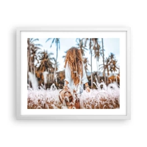 Plakat w białej ramie - Zrodzona z puchu traw - 50x40 cm