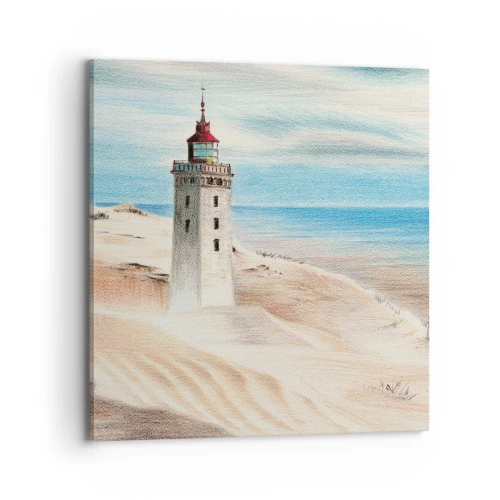 Obraz na płótnie - Zawsze wpatrzona w morze - 70x70 cm