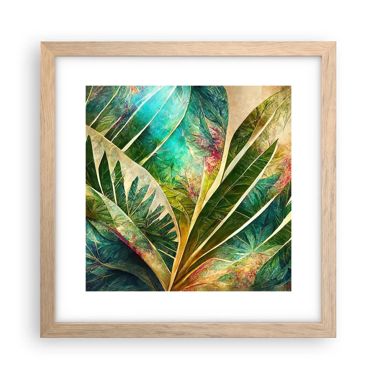 Plakat w ramie jasny dąb - Barwy tropików - 30x30 cm