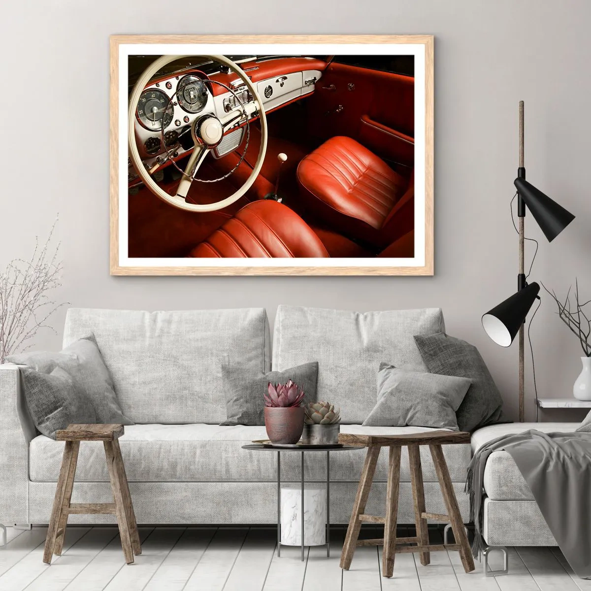 Plakat w ramie jasny dąb - Luksus w stylu vintage - 70x50 cm