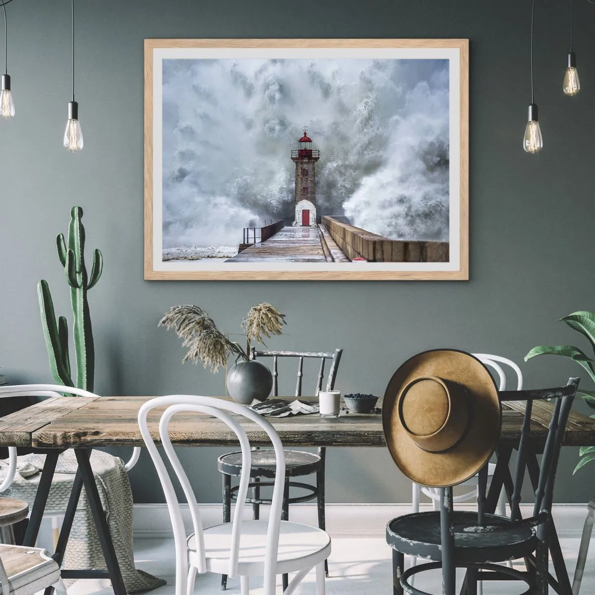 Plakat w ramie jasny dąb - Ryk wód, szum zawiei - 100x70 cm