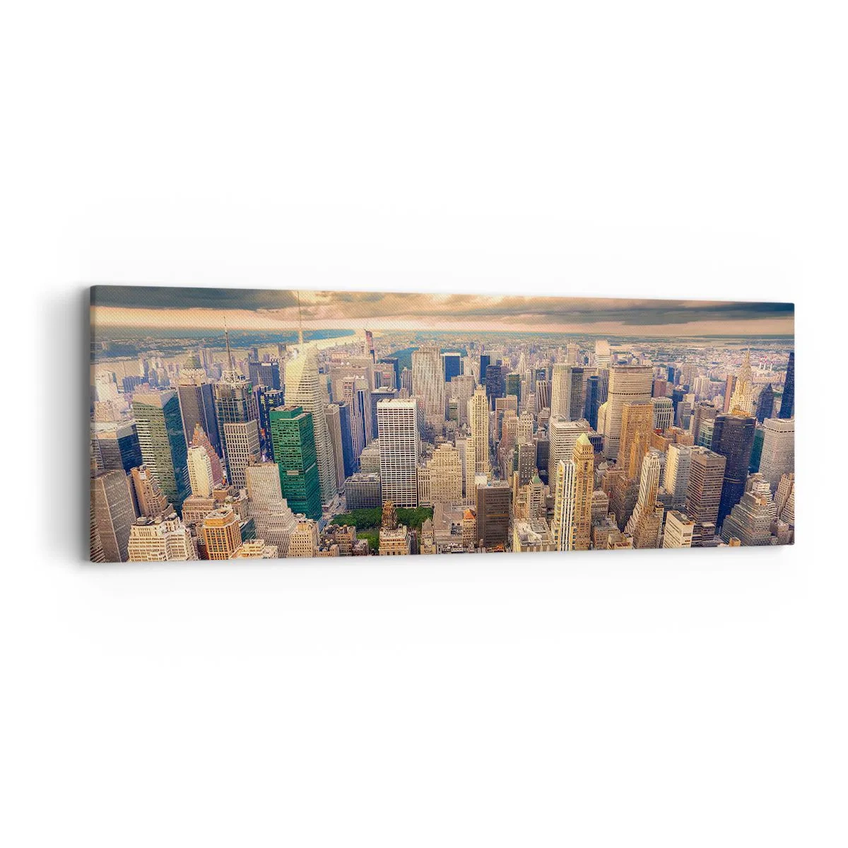 Obraz na płótnie - Wyzłocone metropolis - 90x30 cm