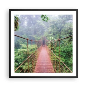 Plakat w czarnej ramie - Zawieszony nad koronami - 60x60 cm