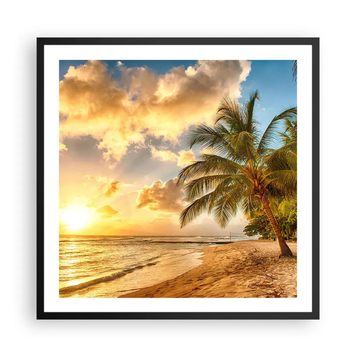 Plakat w czarnej ramie - Wieczne lato, zawsze wakacje - 60x60 cm