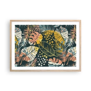 Plakat w ramie jasny dąb - Liściasta fantazja - 70x50 cm