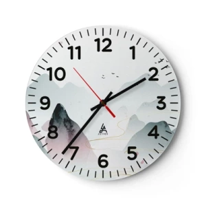 Zegar ścienny - Ponad szczytami - 40x40 cm