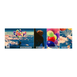 Fototapeta Próbka Standard Eco - Spełnione marzenie dzieciństwa - Dla Dzieci, Kolorowe Balony, Abstrakcja - 100x30 cm