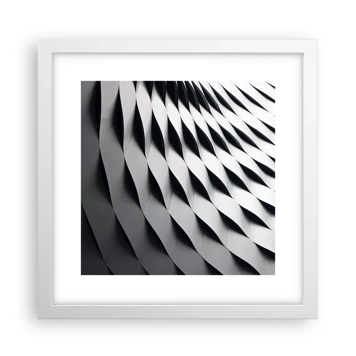 Plakat w białej ramie - Na powierzchni fal - 30x30 cm