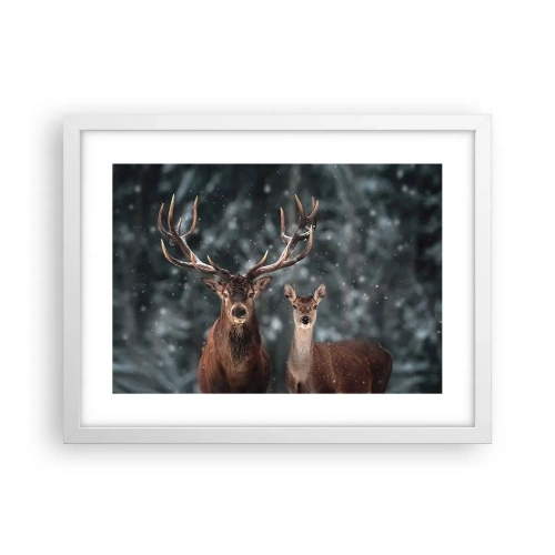 Plakat w białej ramie - Pan lasu z małżonką - 40x30 cm