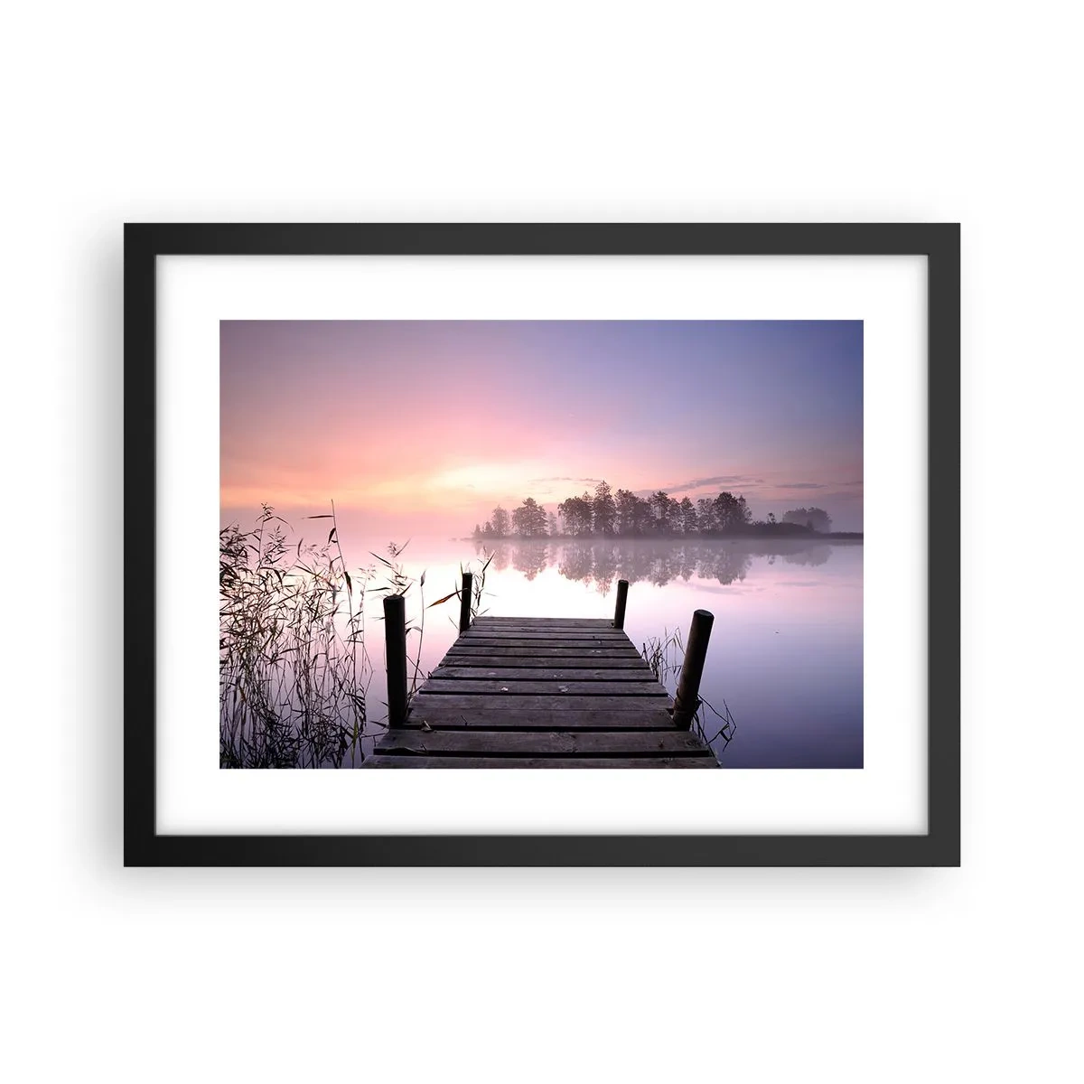 Plakat w czarnej ramie - Z liliowej mgły... - 40x30 cm