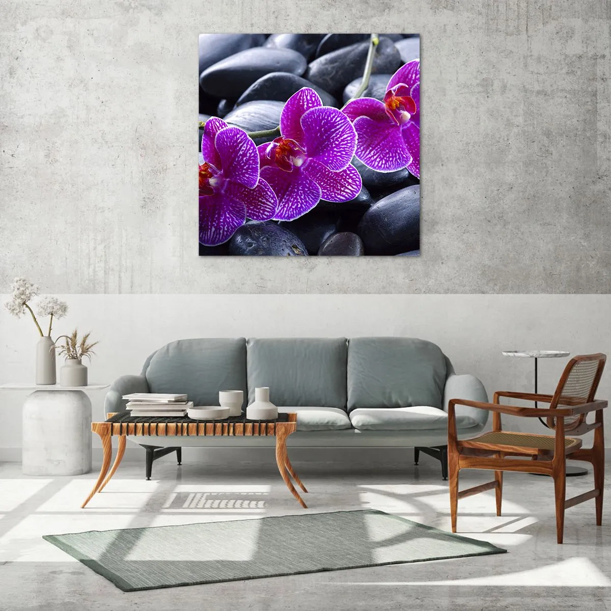 Obraz na szkle - Kamienie pojaśniały z zachwytu - 60x60 cm