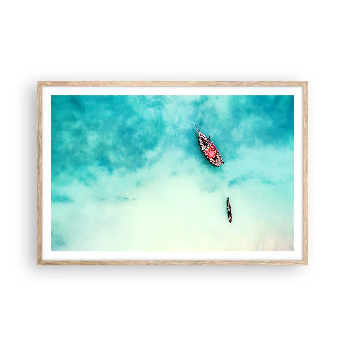 Plakat w ramie jasny dąb - Bo na plażach Zanzibaru, kiedy nadmiar wód… - 91x61 cm